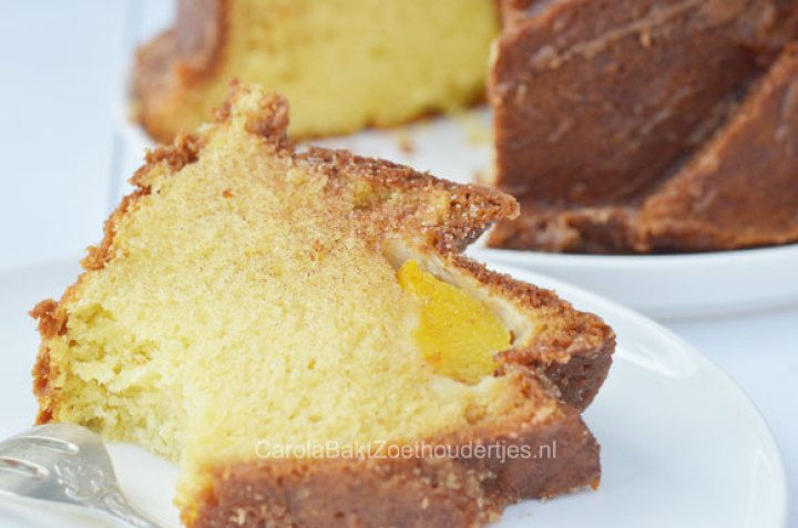 Fluweel zachte perzik cake