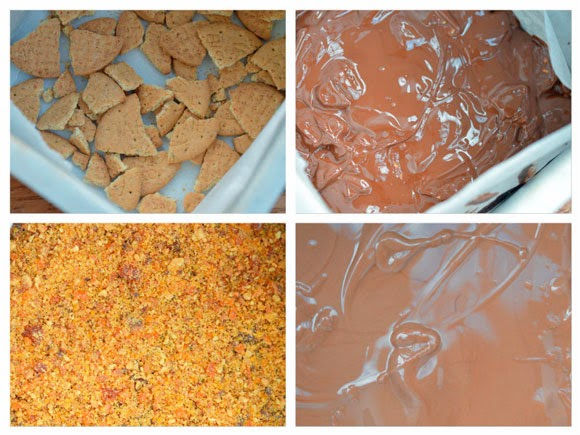 de lagen chocolade opbouwen