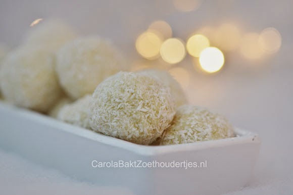 truffels van witte chocolade vanille kokos