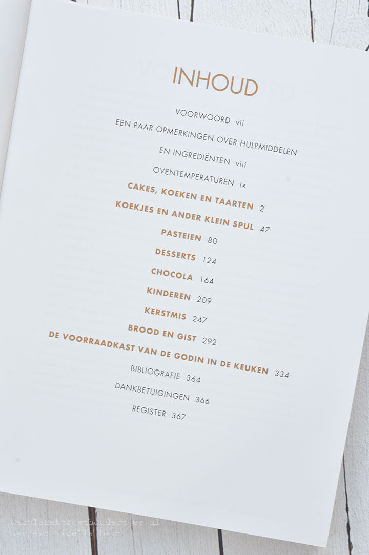 Inhoud van het goddelijke bakboek