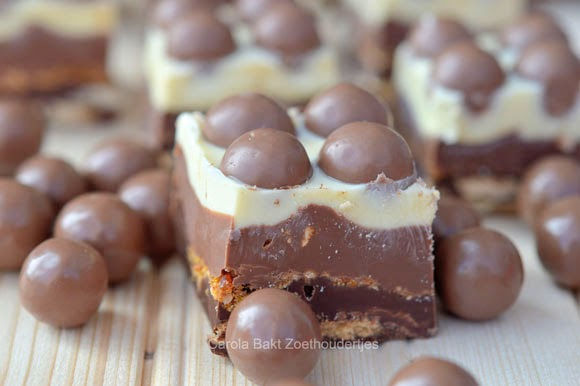 Vier soorten chocolade maltesers bar