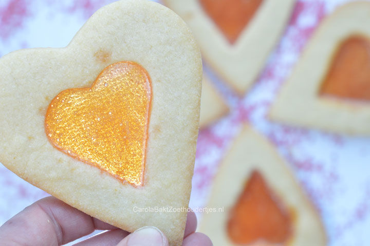 Stained glass hearts Valentine's Day cookies