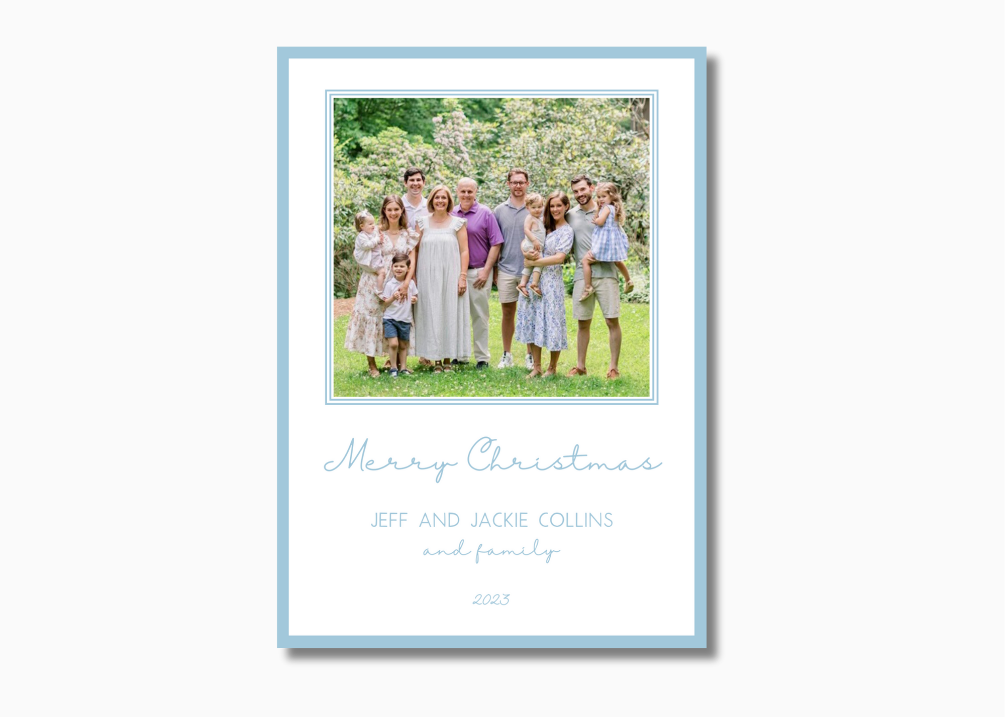 Simple Double Frame Holiday Card - Many Color Options!