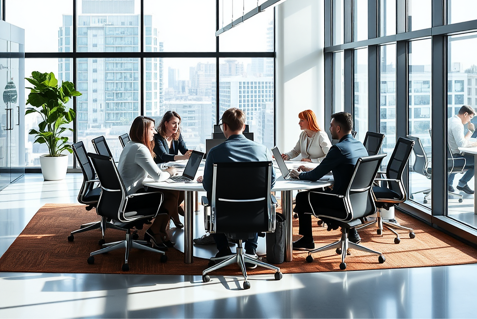 bright modern office with office people have meetings and discussions.png
