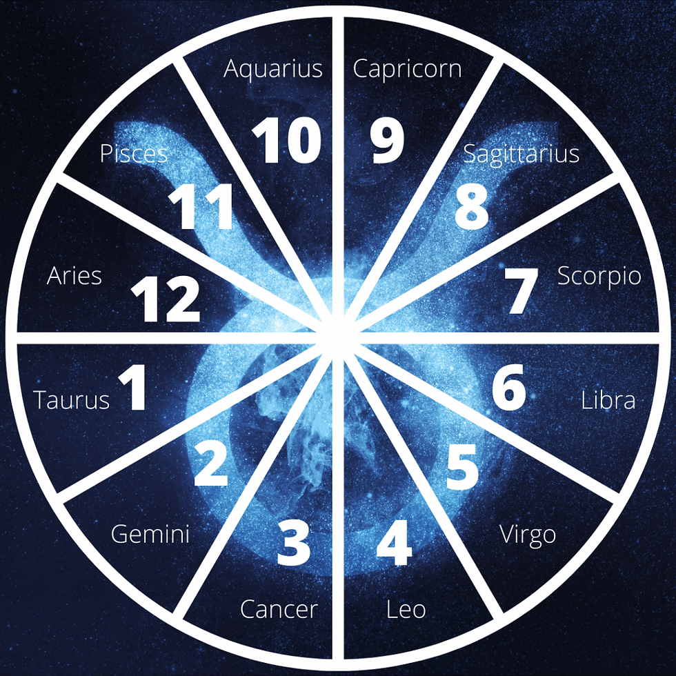 Taurus rising astrology wheel with the Taurus glyph in the background.