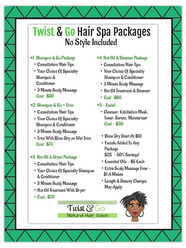 twist and go salon natural hair treatments packages
