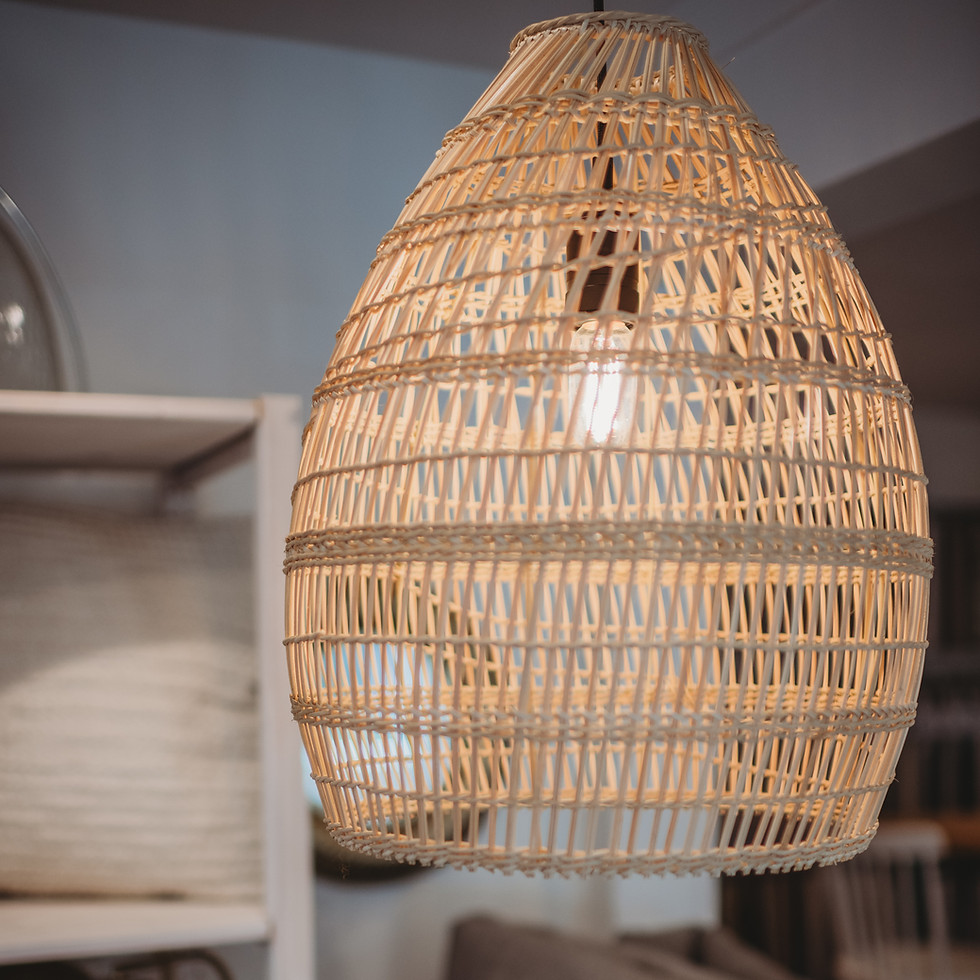 Hanging rattan lamp shade