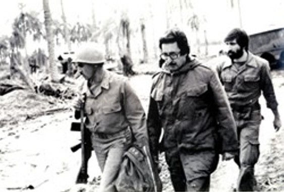 Iranian president Abulhassan Banisadr during a visit to the frontlines © Wikipedia