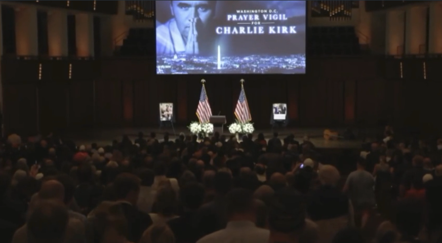 View of the Vigil at the Kennedy Center in Washington, DC.