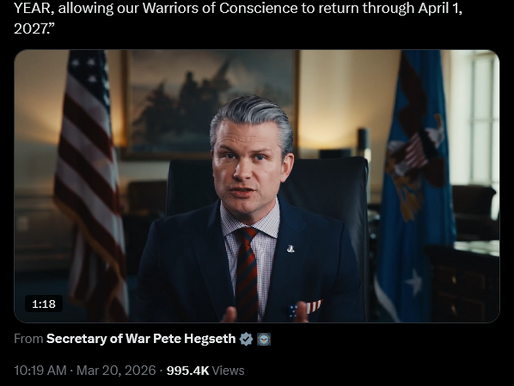 Breaking News - Secretary of War - Statement
