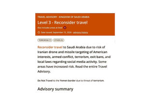 Level 3 Travel Advisory Issued for Saudi Arabia