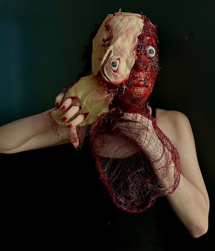 mixed-media art piece, mask