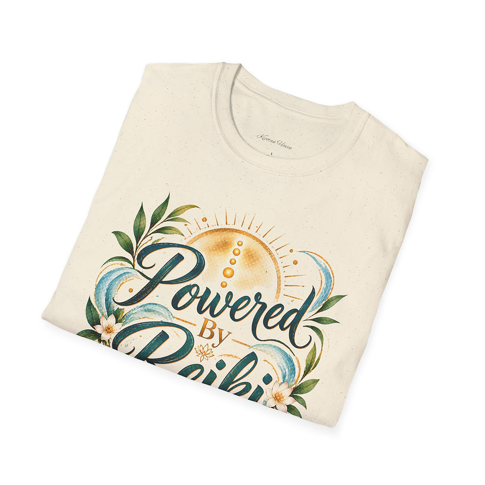 Thumbnail: Reiki T-Shirt – "Powered by Reiki" Floral Lotus Energy Tee
