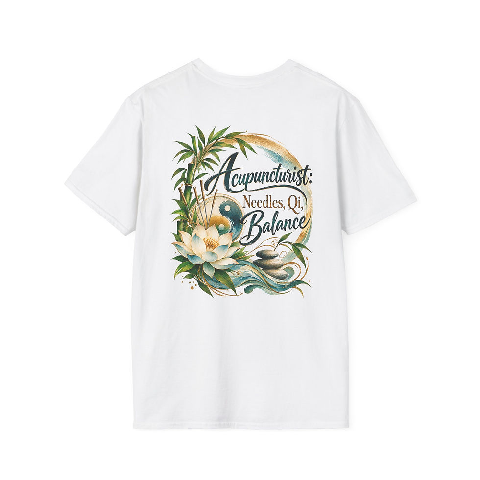 Thumbnail: Acupuncturist T-Shirt — "Needles, Qi, Balance" Floral Yin Yang Tee