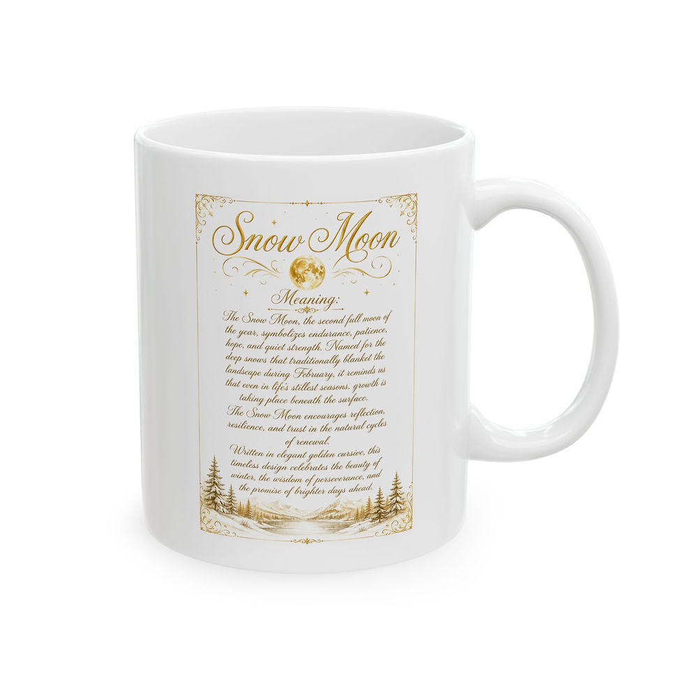 Thumbnail: Snow Moon Mug | Indigenous Coffee Mug | Winter Moon Gift | Ceramic Coffee Mug