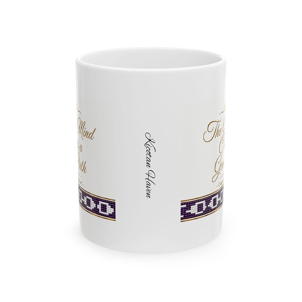 Thumbnail: The Good Mind Creates a Good Path | Gold and White Haudenosaunee 11 oz Mug