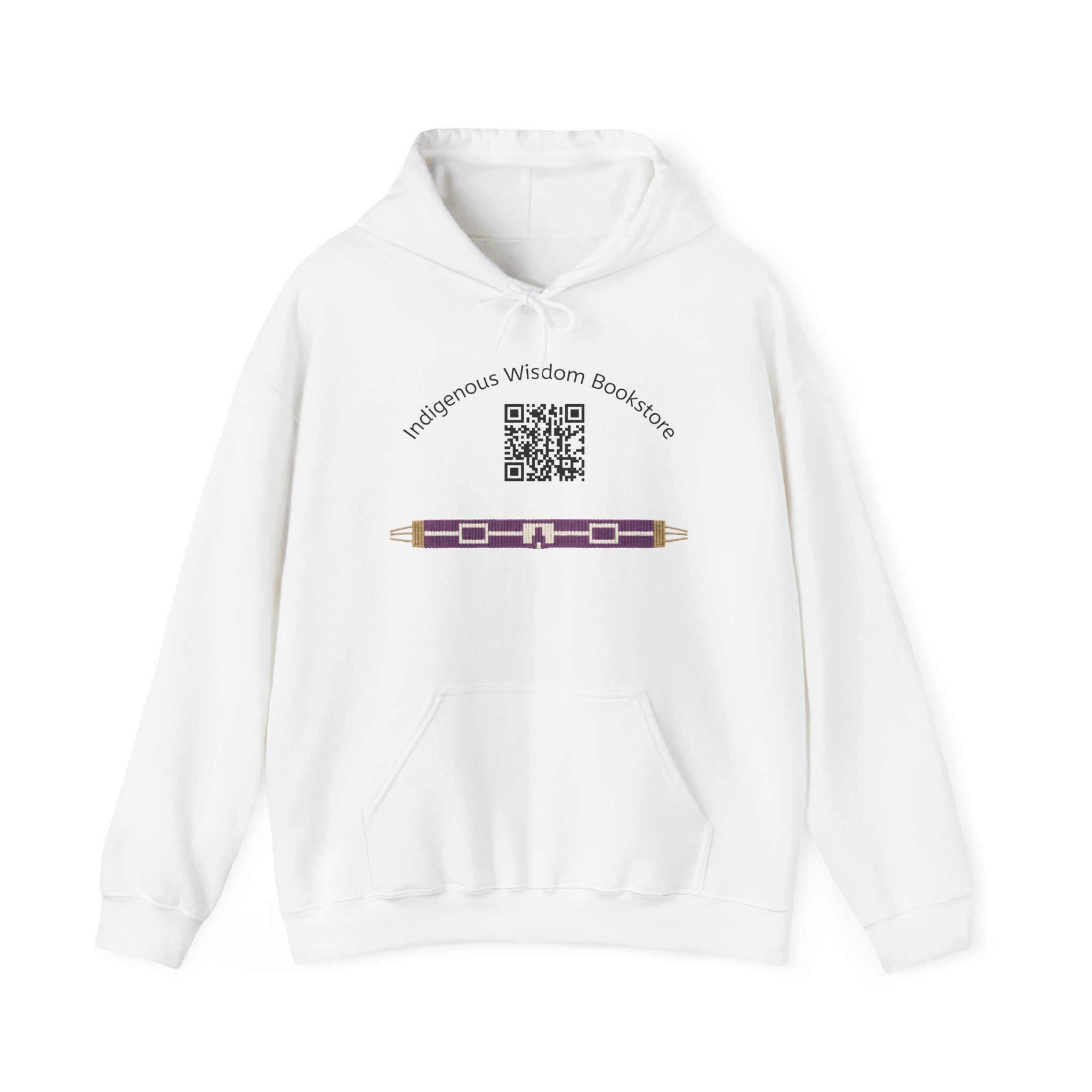 Haudenosaunee Hoodie — White Cozy Indigenous Hoodie Pullover