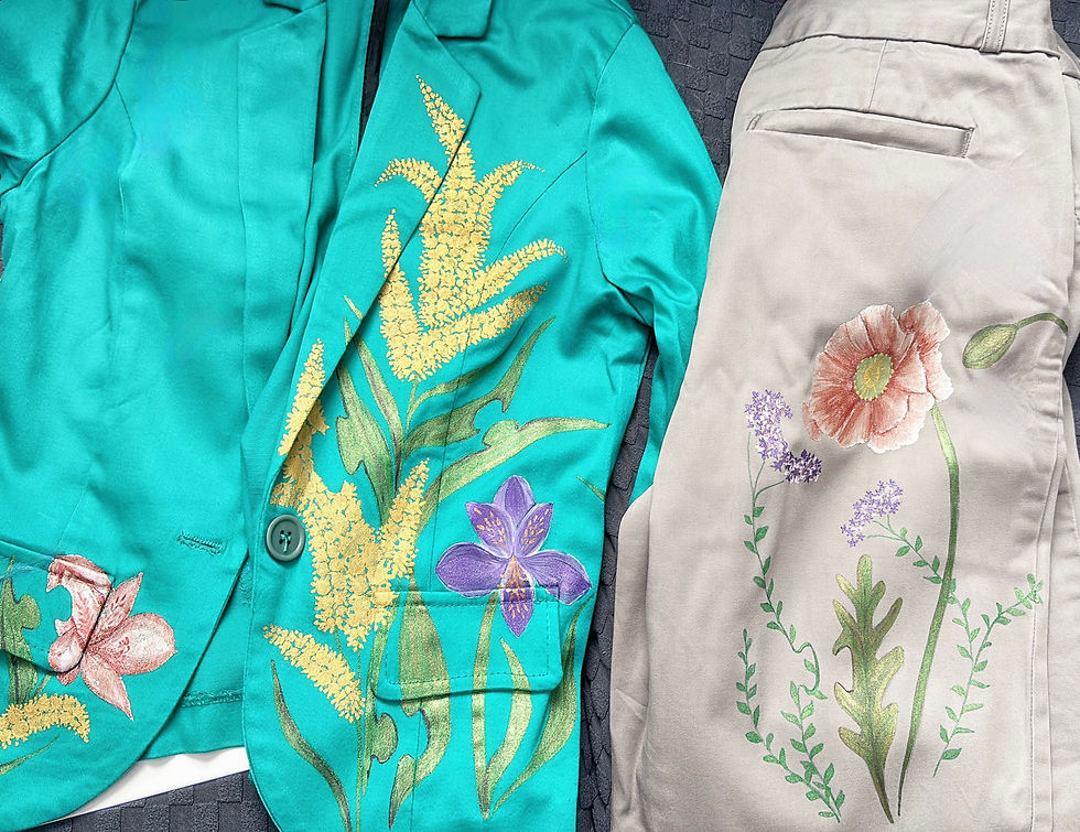 A custom hand-painted outfit