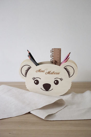 Pot à crayons en bois personnalisé