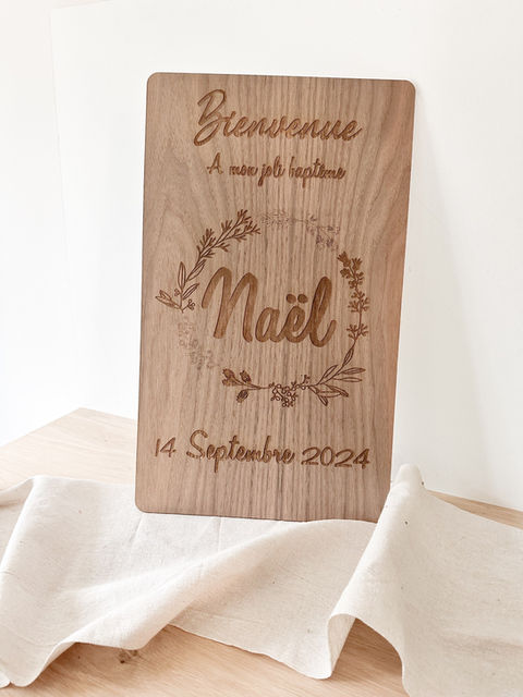 Création en bois personnalisable pancarte e bienvenue
