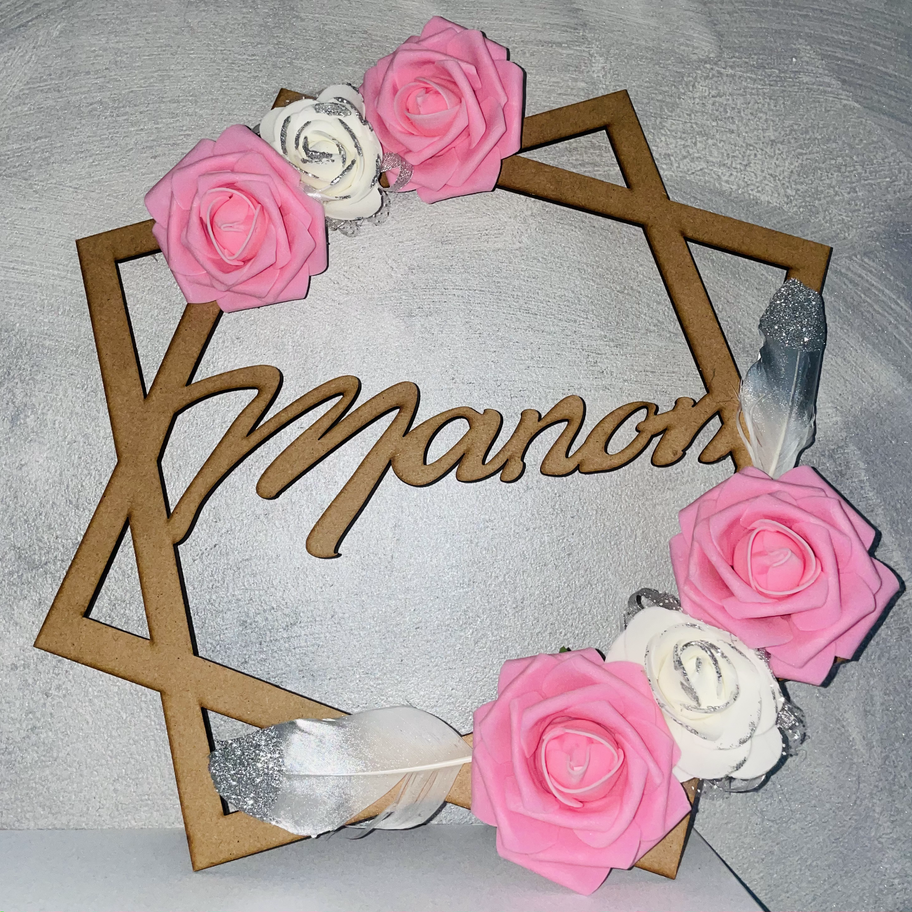 Couronne en bois personnalisée création artisanale