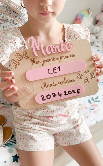Pancarte en bois spécial rentrée personnalisable