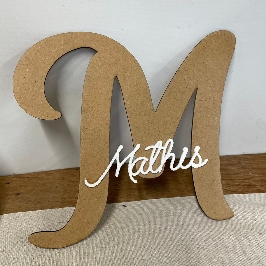 Lettre en bois personnalisée prénom plexiglass