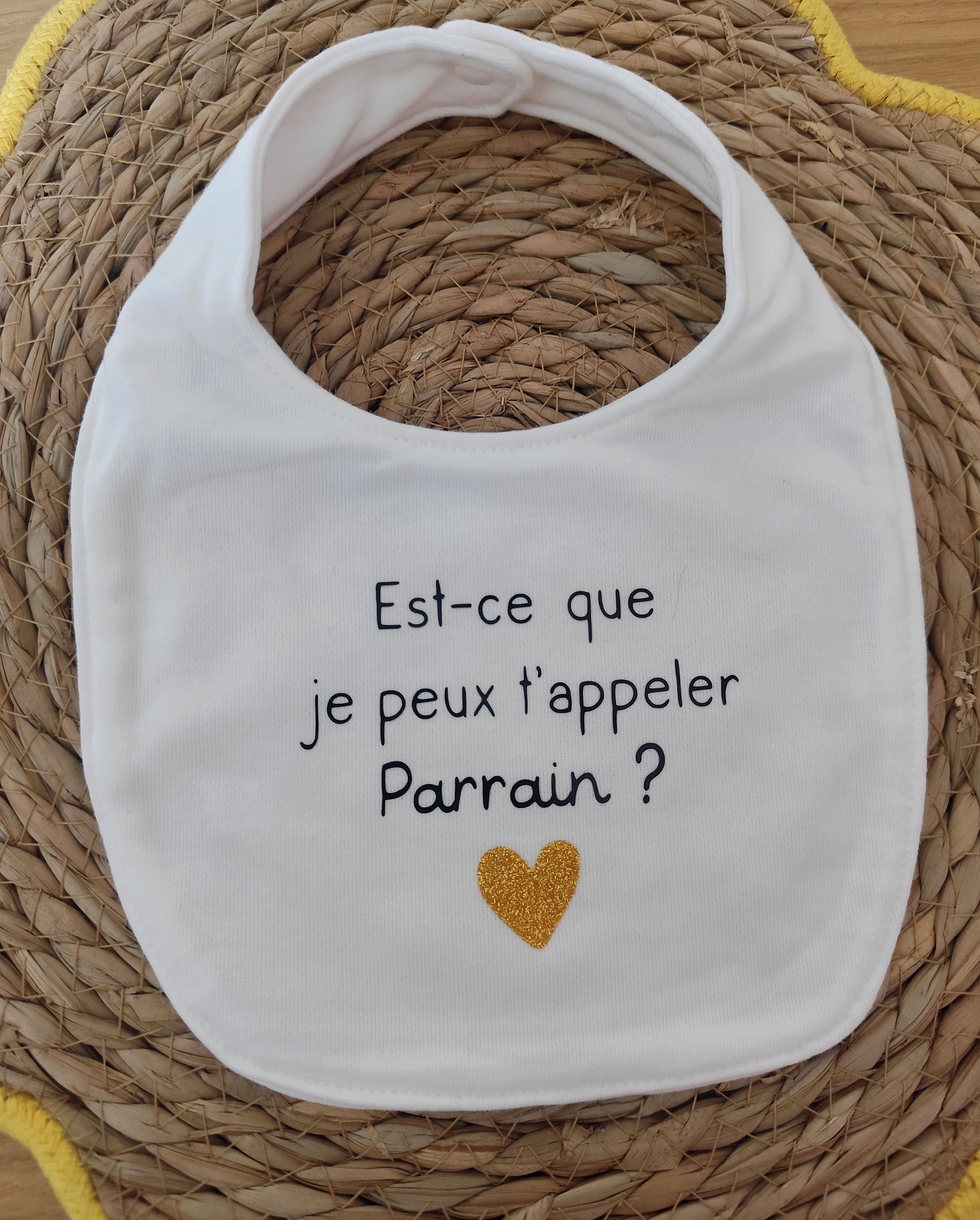 Bavoir bébé demande parrain - Veux- tu être mon parrain ?