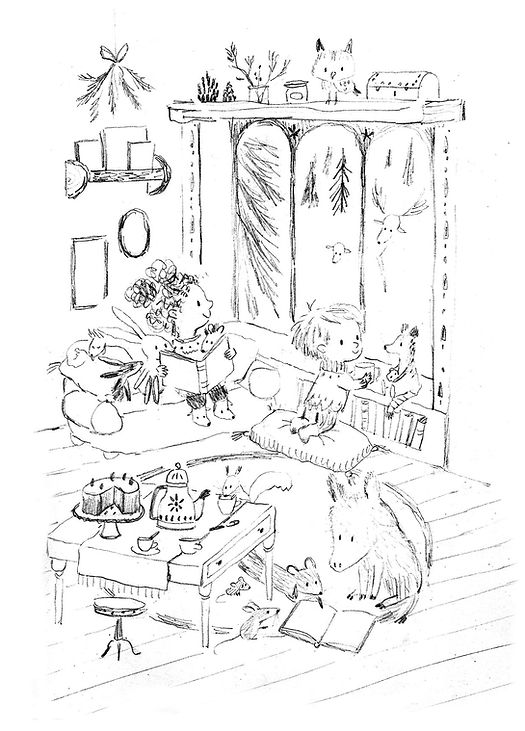 Sketch for Happy Holiday Season! by Rosalinde Bonnet