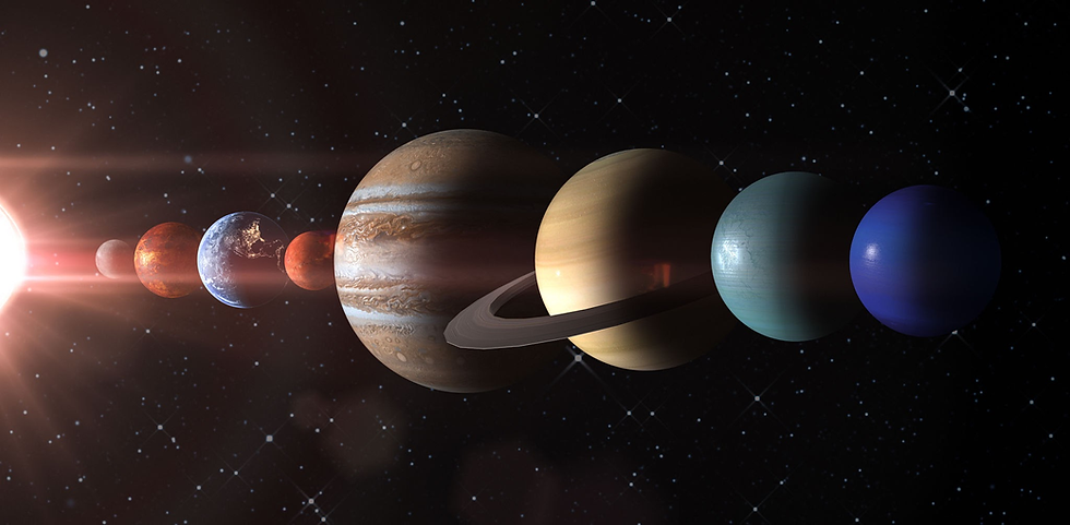 A stunning alignment of the planets in our solar system, stretching from the Sun to Neptune, captured in a breathtaking cosmic display.