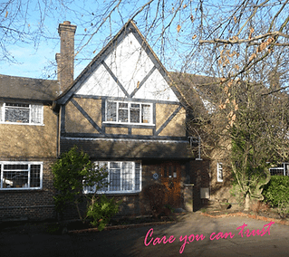A photo of a half-timbered house