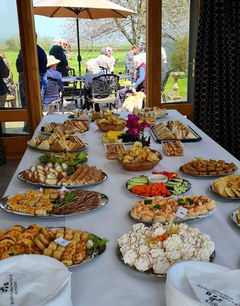 A big buffet table