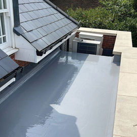 A newly fitted grey flat roof