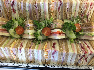A platter of assorted British sandwiches