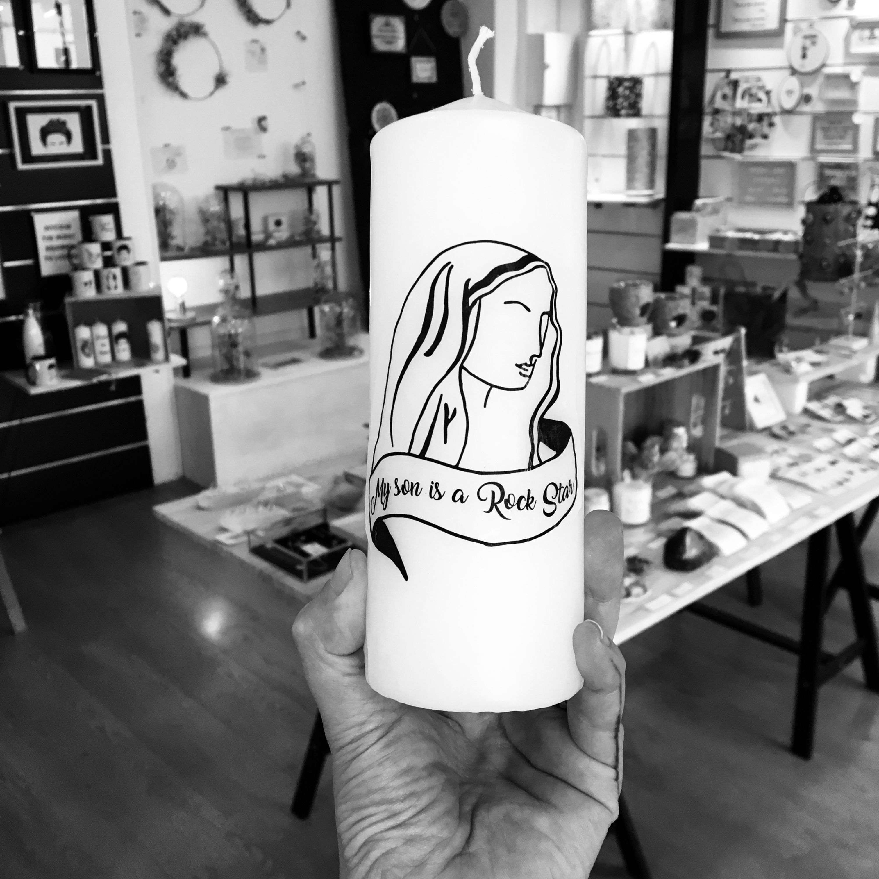 Bougie Vierge - My son is a rock star -