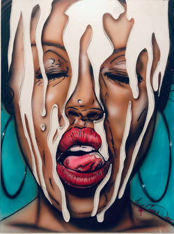 Delicious (painting on glass)