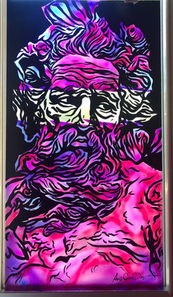Zeus (painting on glass)