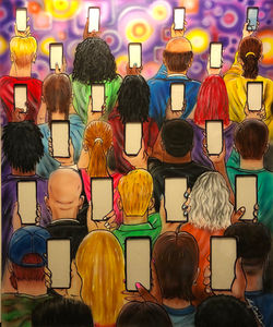The World is Watching (painting on glass)