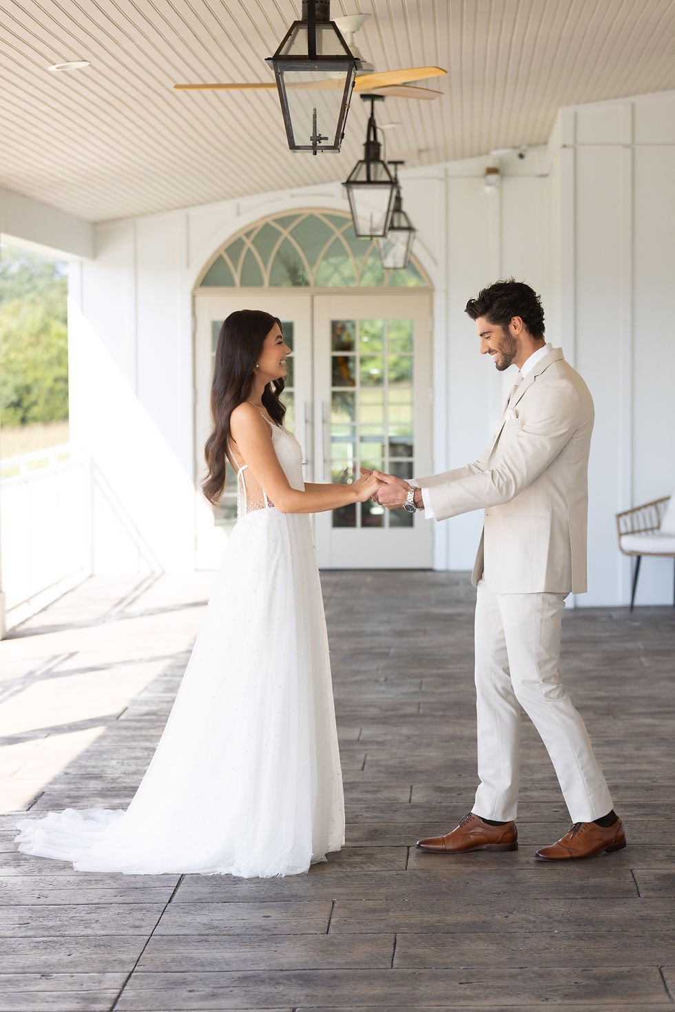 Bride and Groom's first look