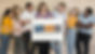 grupo de pessoas segurando um cartaz com a logo da empresa faculdade facan.jpeg