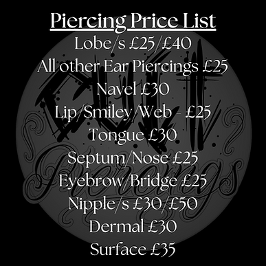 Cult Piercings Prices