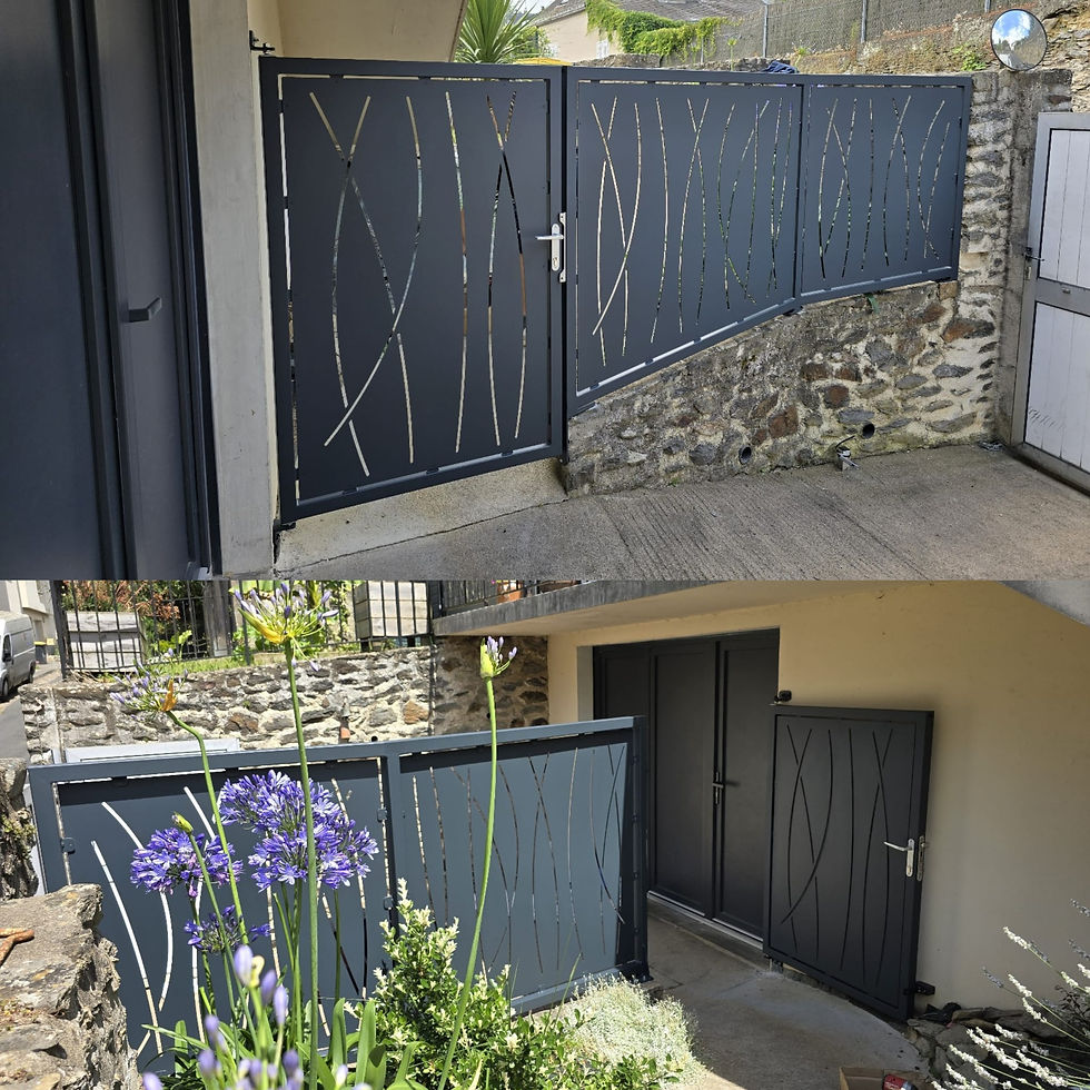Clôture et portillon extérieur acier / alu thermolaqué anthracite