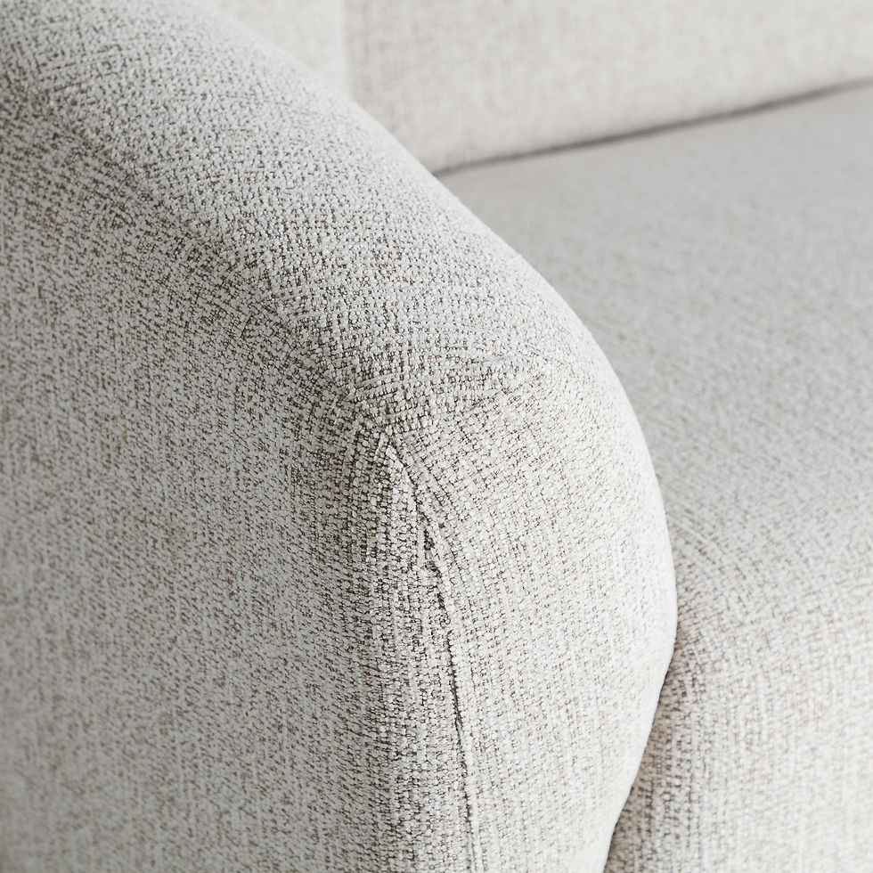 Miniature : Vue rapprochée des coutures élégantes du canapé d’angle blanc Gland de Kodu