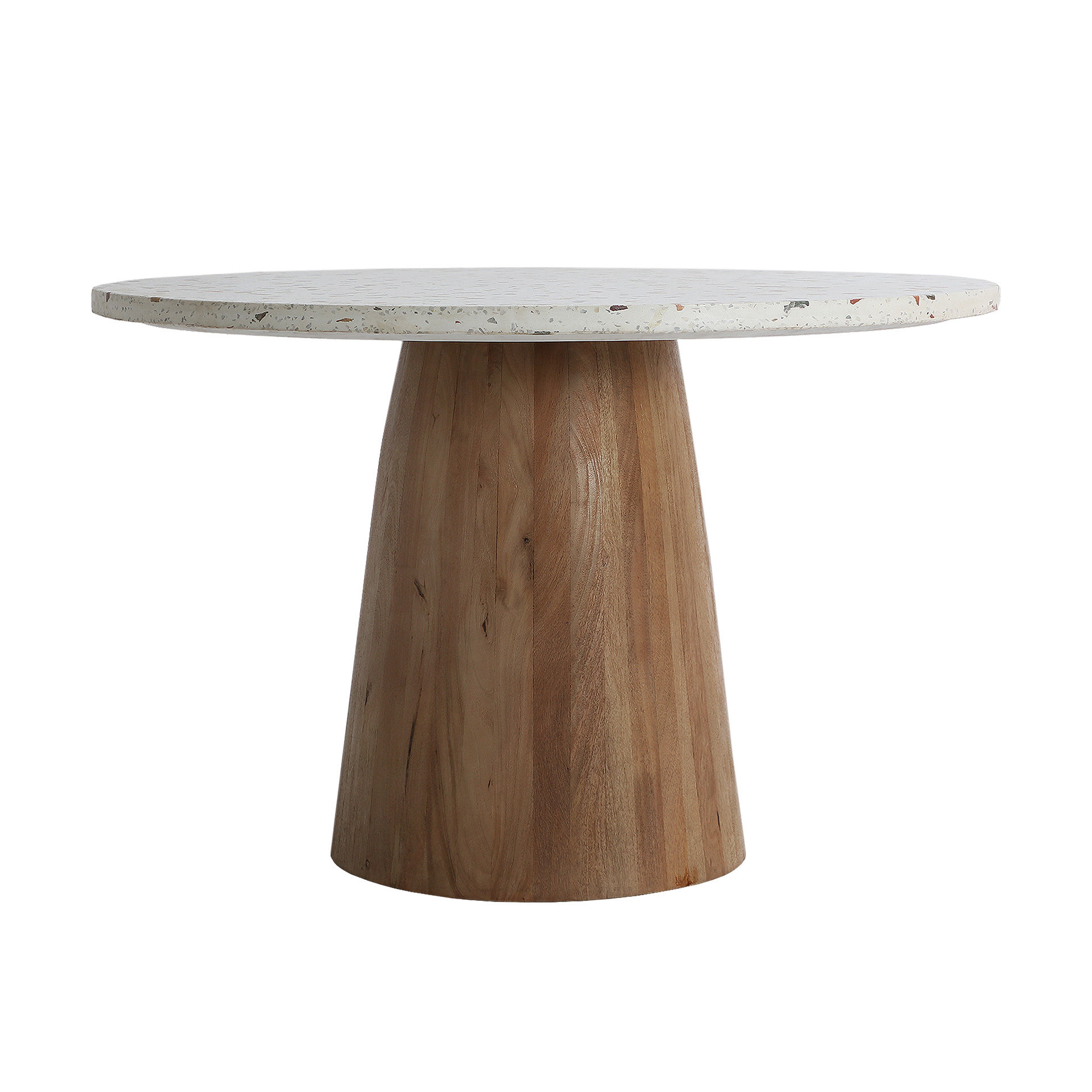 Table LAUTREC terrazzo et pied bois vue de face