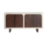 Buffet en bois d’acacia blanc cassé et MDF brun design