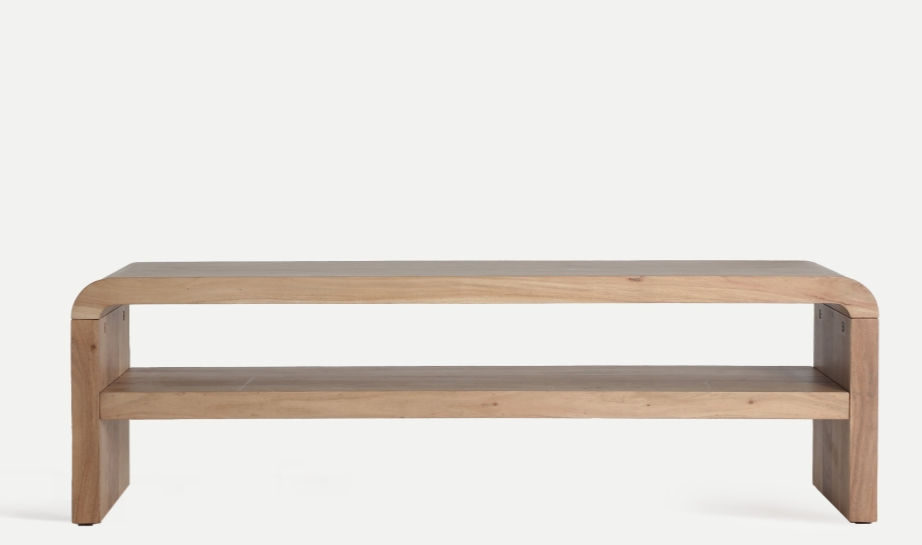 Miniature : Meuble télévision design naturel en bois clair collection Breil de Kodu 145 cm