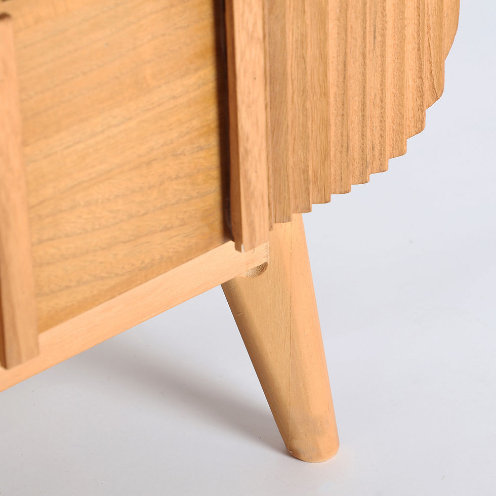 Miniature : Table de nuit en bois naturel style contemporain