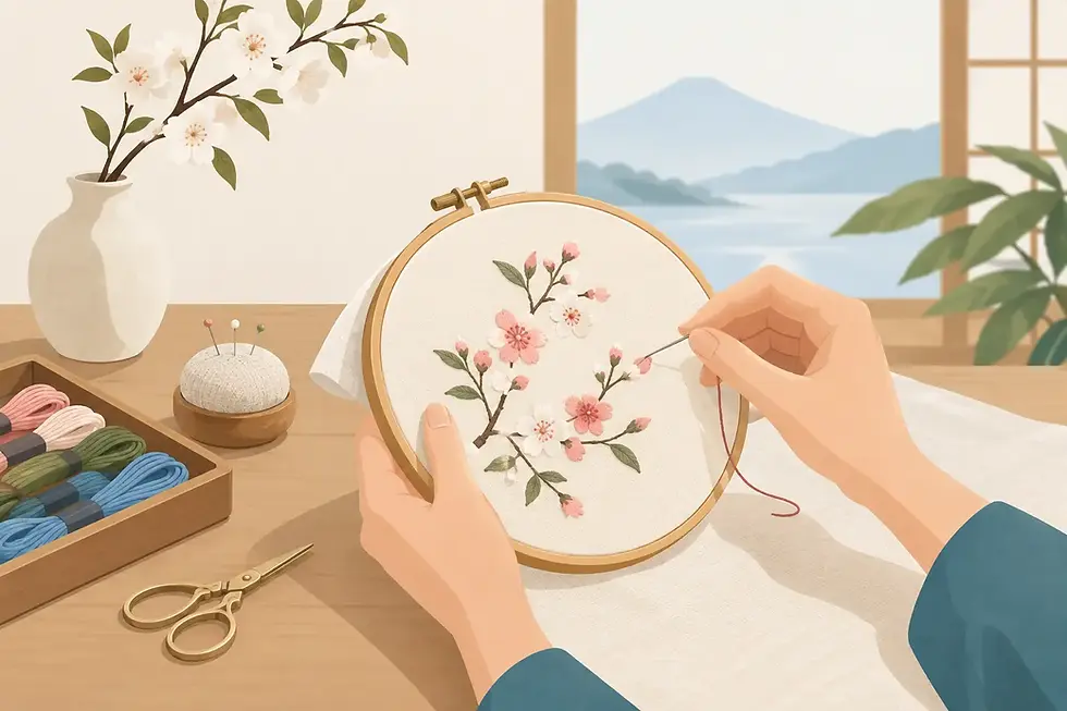 Japanese Hand Embroidery for Calm Making