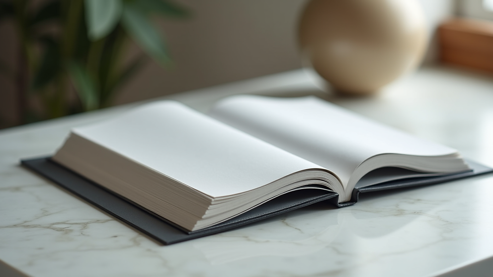 Close-up view of a brand style guide book open on a table