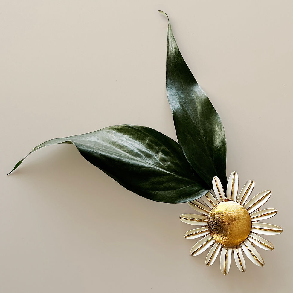 Thumbnail: Vintage Daisy Brooch with Perfume Compact
